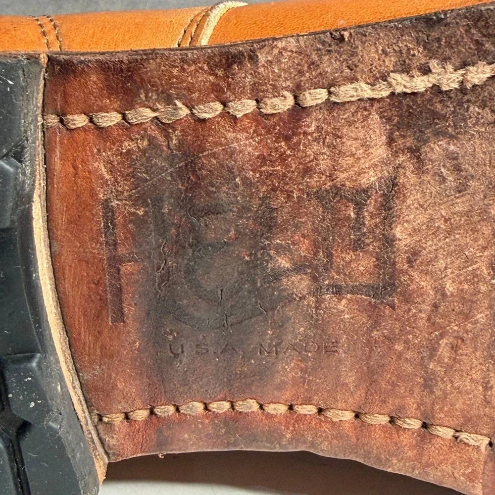Men's Tan Leather Lace-Up Boots - Picture 7 of 13
